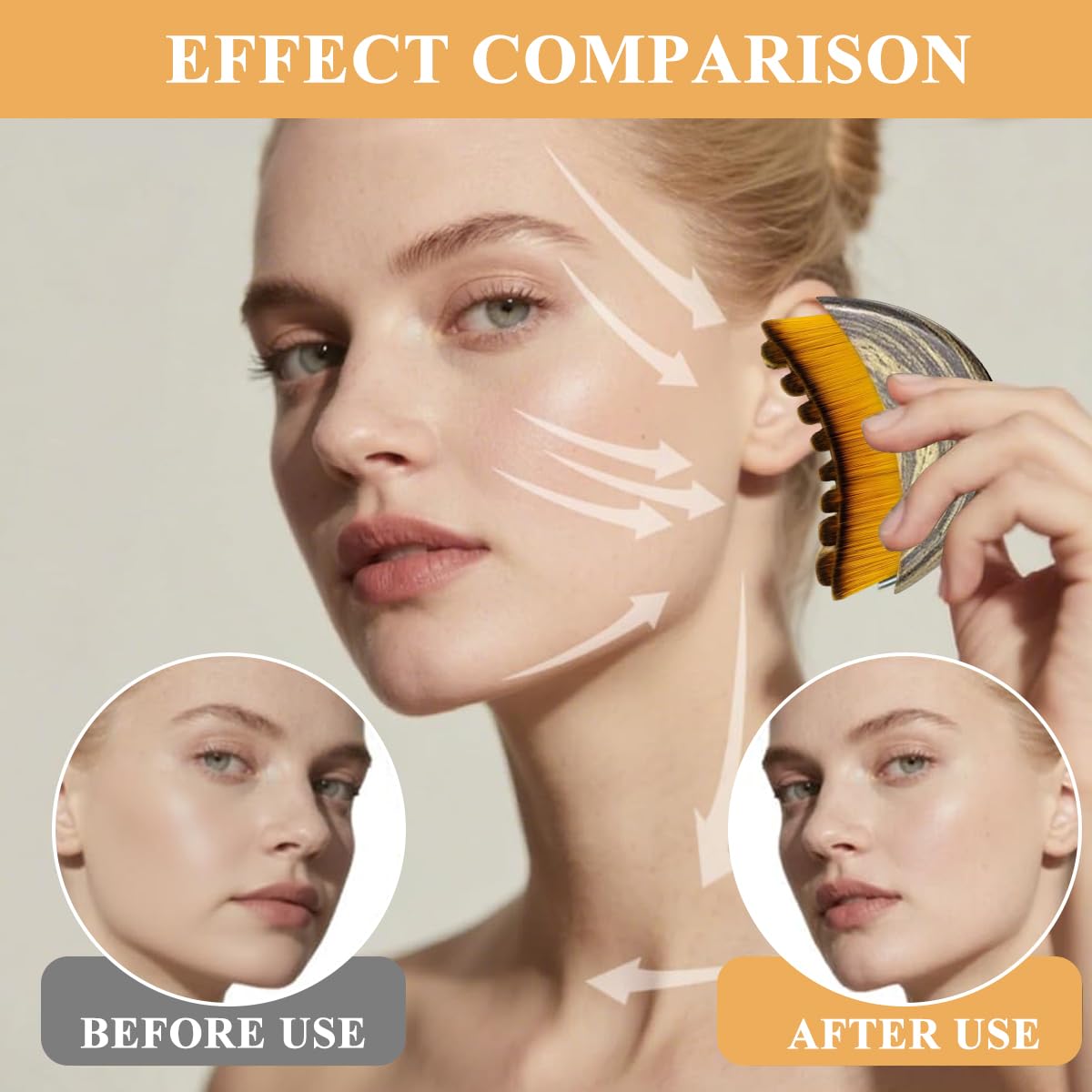 MAYCREATE Lymphatic Face Brush for Gentle Facial Massage with Raised Nubs and Snap-On Cap