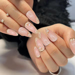 MAYCREATE Press On Nails for DIY Nail Art featuring 3D Embossed Almond Design 24 Pcs Set