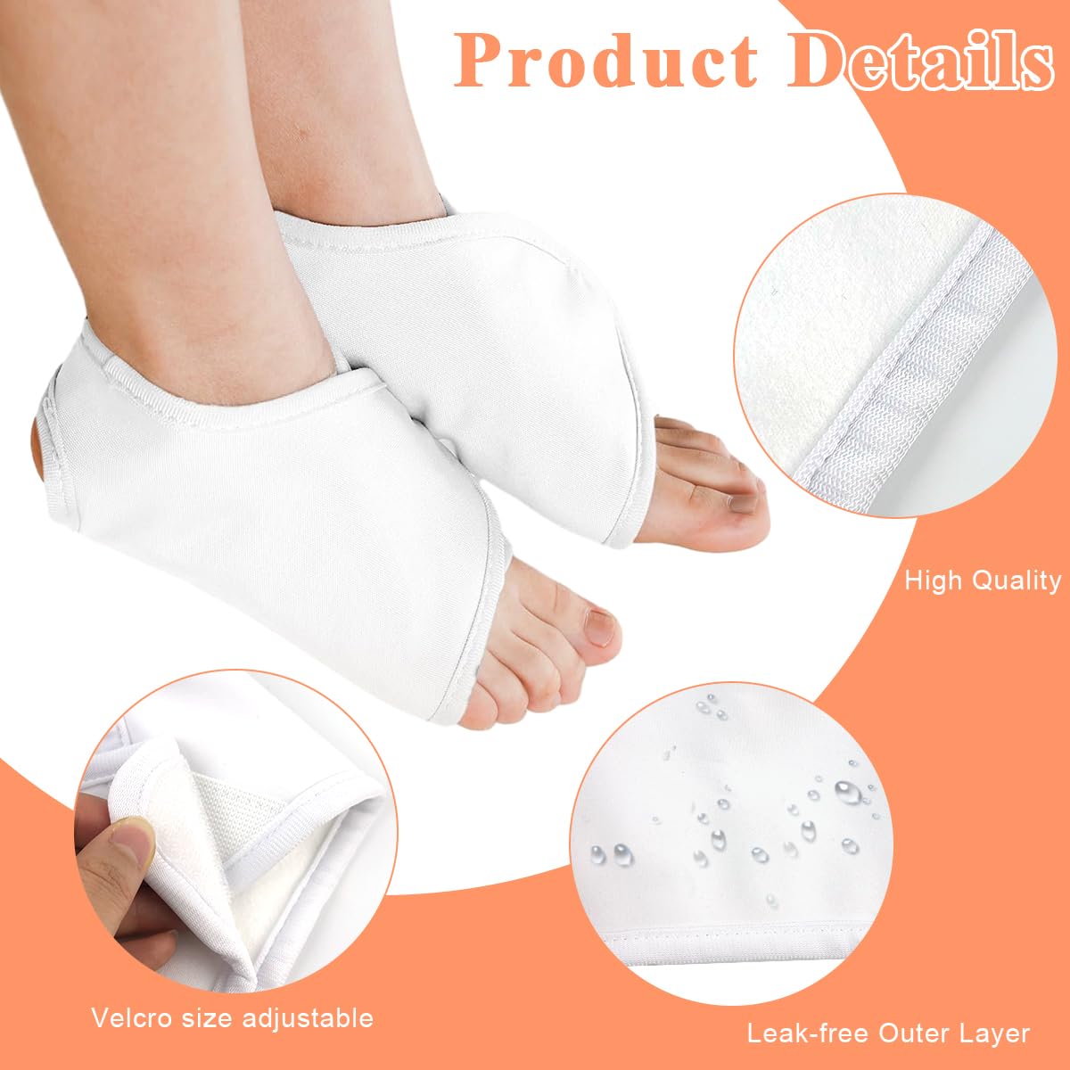 MAYCREATE Castor Oil Pack Combo for Knee and Ankle with Adjustable Cotton Wraps | 4pcs Reusable Set for Joint and Plantar Fasciitis Relief