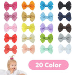 MAYCREATE 20 Hair Clips Mini Hair Bow Grosgrain Ribbon Hair Bows with Alligator Clips for Baby Girls Toddlers Kids, 20 colors(2.4 Inch)