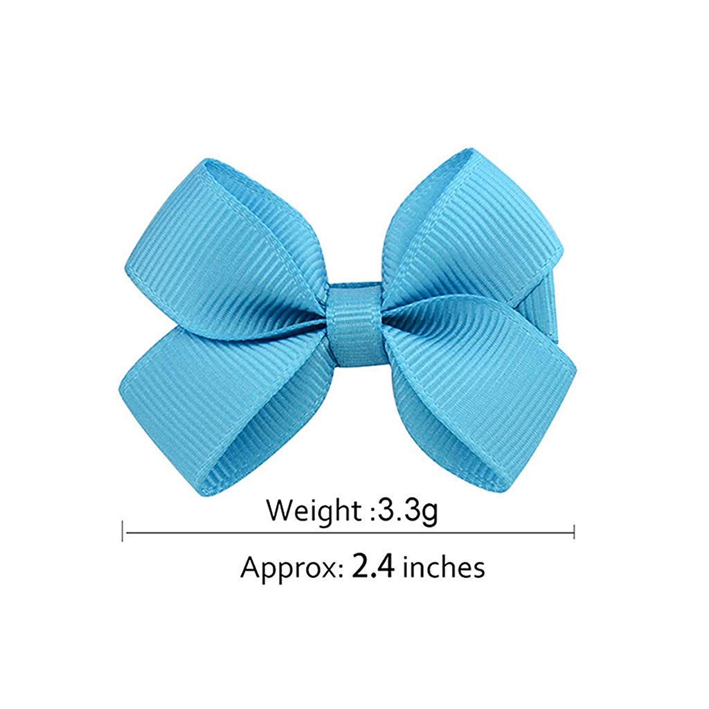MAYCREATE 20 Hair Clips Mini Hair Bow Grosgrain Ribbon Hair Bows with Alligator Clips for Baby Girls Toddlers Kids, 20 colors(2.4 Inch)