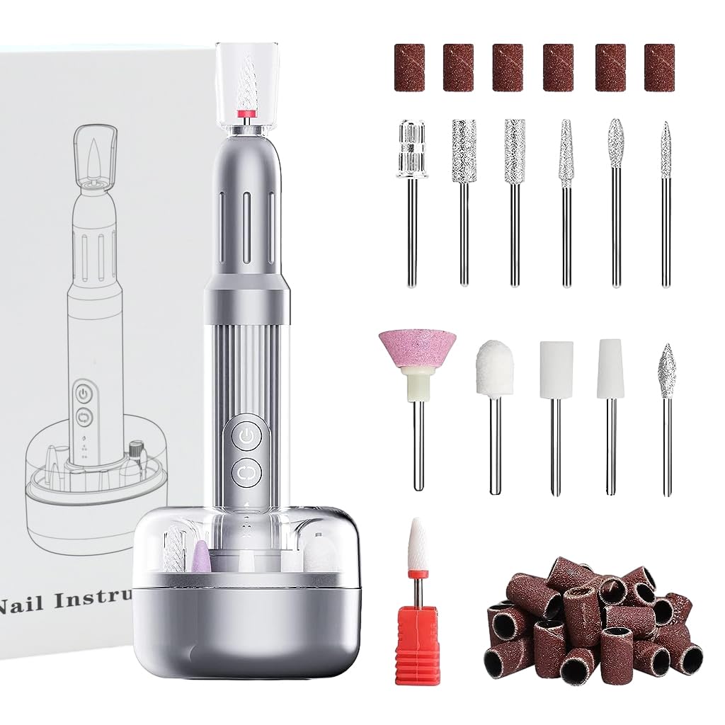 MAYCREATE Nail Drill for Acrylic and Gel Nails with 12 Bits and 6 Speeds | USB Rechargeable