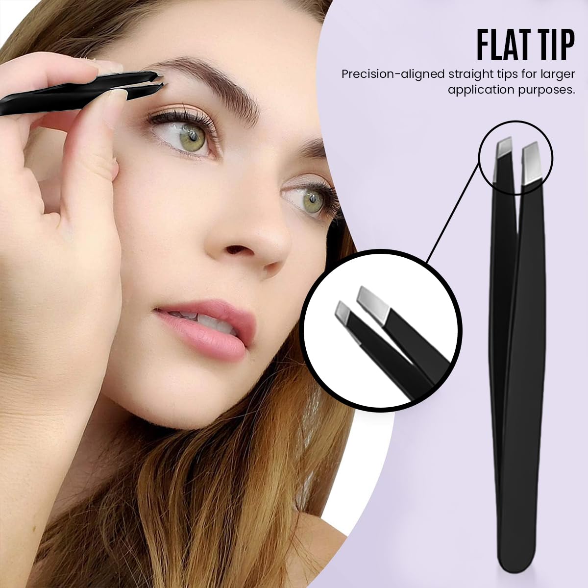 MAYCREATE 6pcs Eyebrow Tweezer Razor Set, Stainless Steel Precision Eyebrow Trimmer for Women Men, Includes Scissors, Eyelash Brush & 4 Styles Tweezer for Eyebrow with Tool Pouch