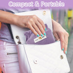 MAYCREATE Small Makeup Pouch Set for Travel and Daily Use with Self Closing Design 14x12cm | Pink Purple Organizer for Women