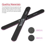 MAYCREATE Nail Files and Buffers Set for Manicure with 12 pcs 100/180 grit blocks | for nail art care