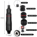 MAYCREATE Tattoo Machine Kit for Beginners with Coreless Motor and Sterilized Cartridges | Pen Rotary Set for Tattoos and Permanent Makeup