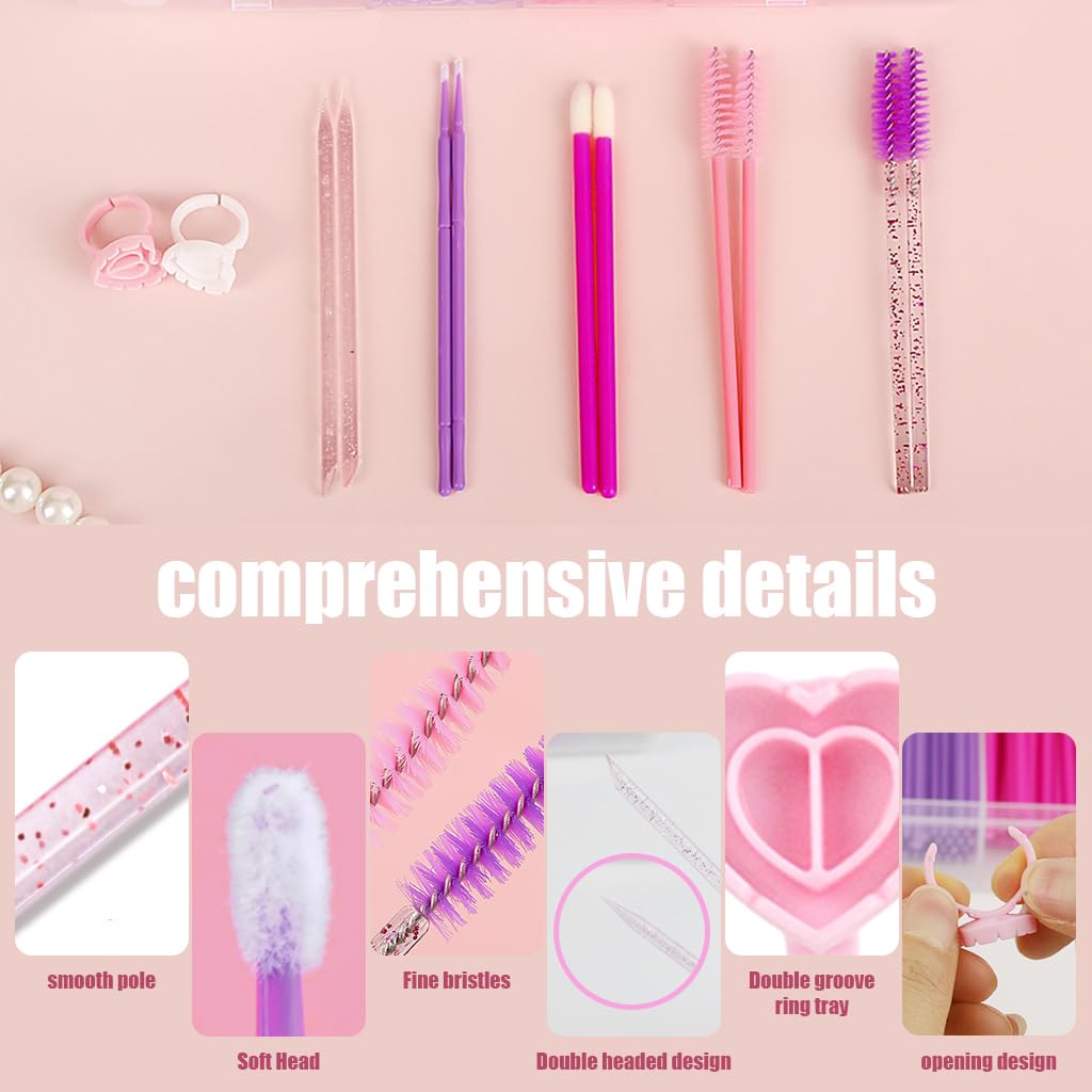 MAYCREATE Makeup Tools Kit for Travel with Pink Brushes and Applicators | Compact Storage Box