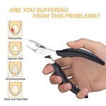 MAYCREATE Toenail Clippers for Thick Nails with 0.5mm Sharp Curved Jaws and Non‑Slip Rubber Handle | Ideal for Men and Women