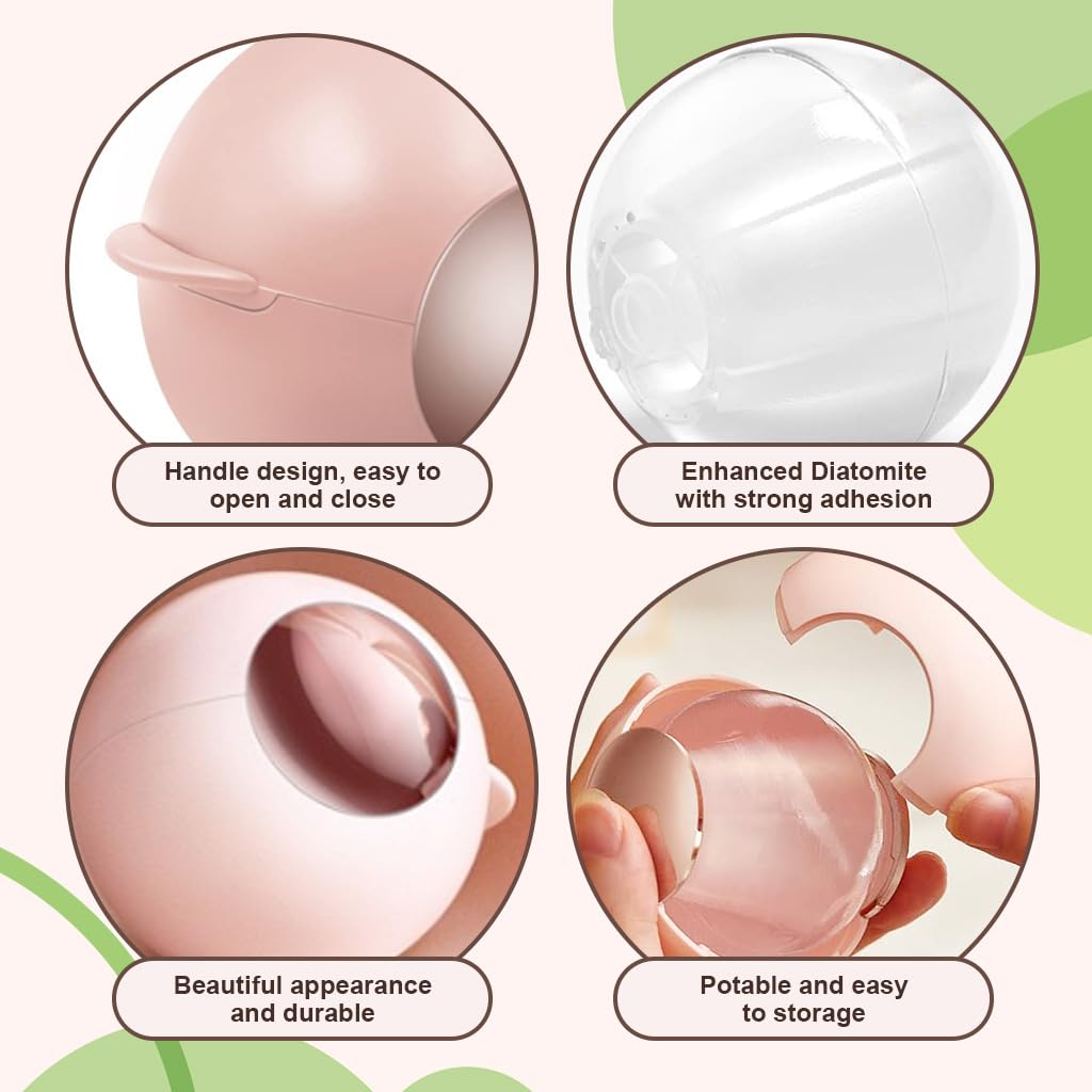 MAYCREATE Washable Reusable Lint Roller Ball, Sticky Portable Pet Hair Removal Tool for Clothes, Portable Dog Cat Hair Remover Rollers Ball for Travel Household, Pink