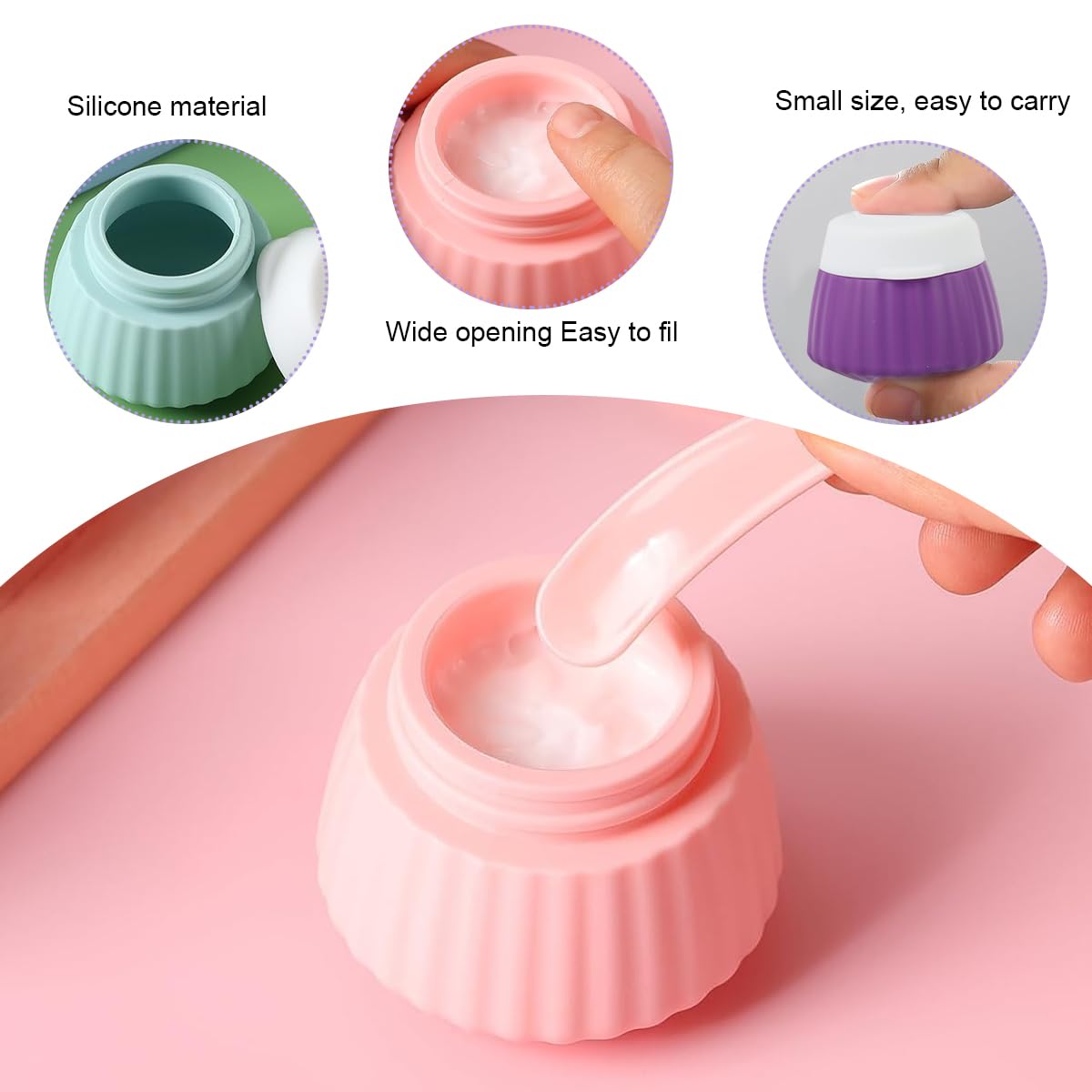 MAYCREATE Toiletries Travel Bottle Set for Air Trips with Leakproof Flip Lids and 90ml Silicone Bottles | Includes 40ml Cream Jars