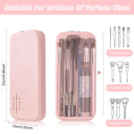 MAYCREATE Makeup Brush Holder Silicone Travel Cosmetic Makeup Brush Pouch Zipper Makeup Brush Organizer Portable Make Up Brushes Bag for Travel Dustproof Beauty Tool - Pink