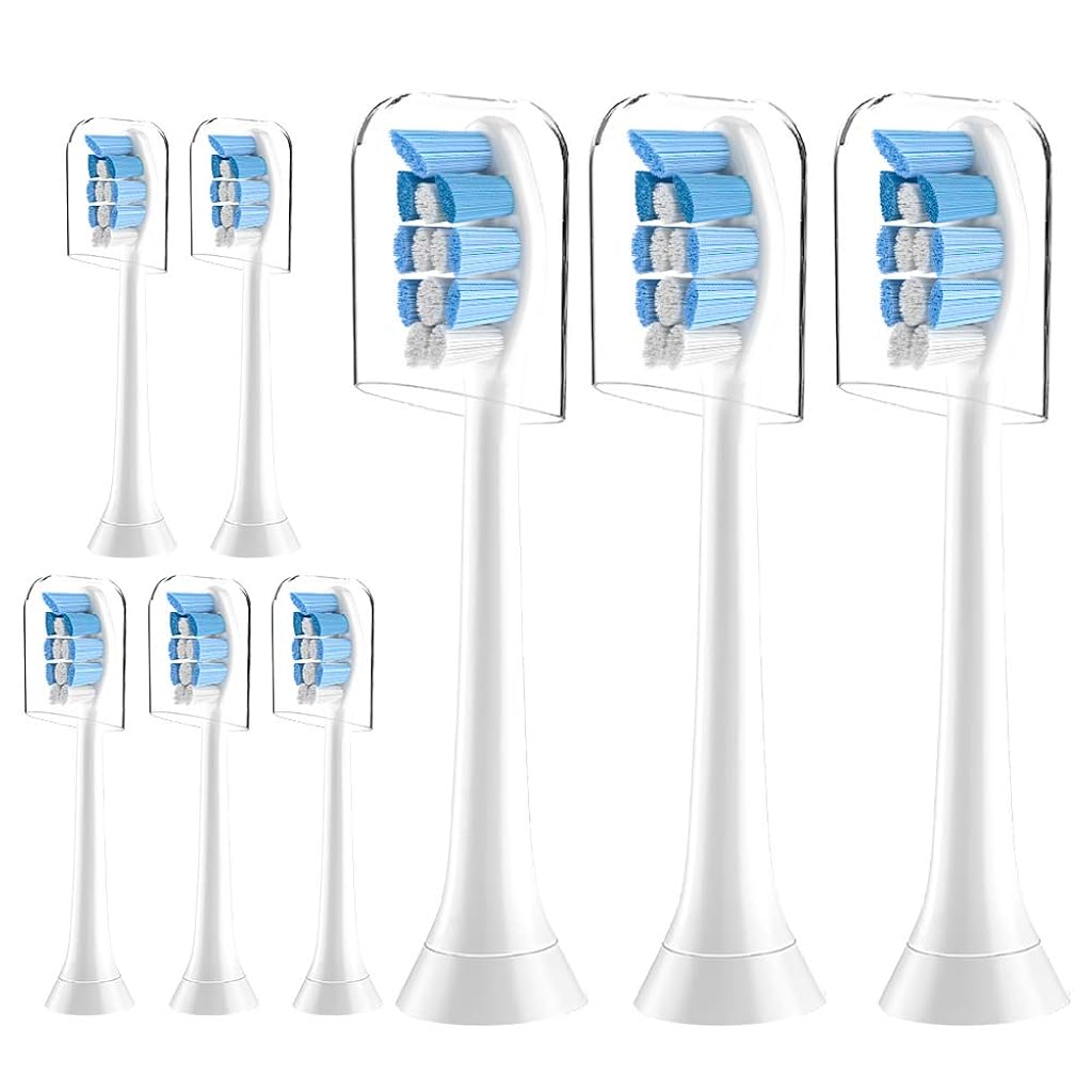 HANNEA 8 Pack Replacement Brush Heads Compatible with Philips - Toothbrush Heads for DiamondClean, Protectiveclean HX6100/hx9003 HealthyWhite, EasyClean, Gum Health