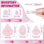 MAYCREATE Makeup Sponge Set for Foundation and Powder Blending featuring Triangular Puff | 14 Pcs Pink Tools for Women