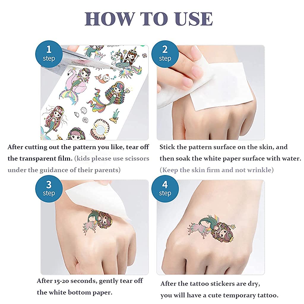 MAYCREATE Tattoo Sticker for Kids with 10 Sheets Waterproof Unicorn Designs | Fun DIY Body Art