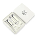 MAYCREATE Travel Grooming Tool Kit with Case Set of 6Pcs Stainless Steel Grooming Tools Includes Nail Clippers Angled Toe Nail Clipper Ear Wax Removal Tools Nose Hair Trimmer, Travel Grooming Set