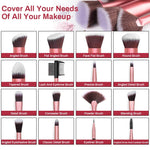 MAYCREATE Makeup Brush Set Professional 22PCS with Storage Pouch Brush Sets in Makeup with Ultra Soft Bristles Premium Makeup Brushes Kit with 2 Makeup Sponges+2 Powder Puff +1 Brush Cleaner