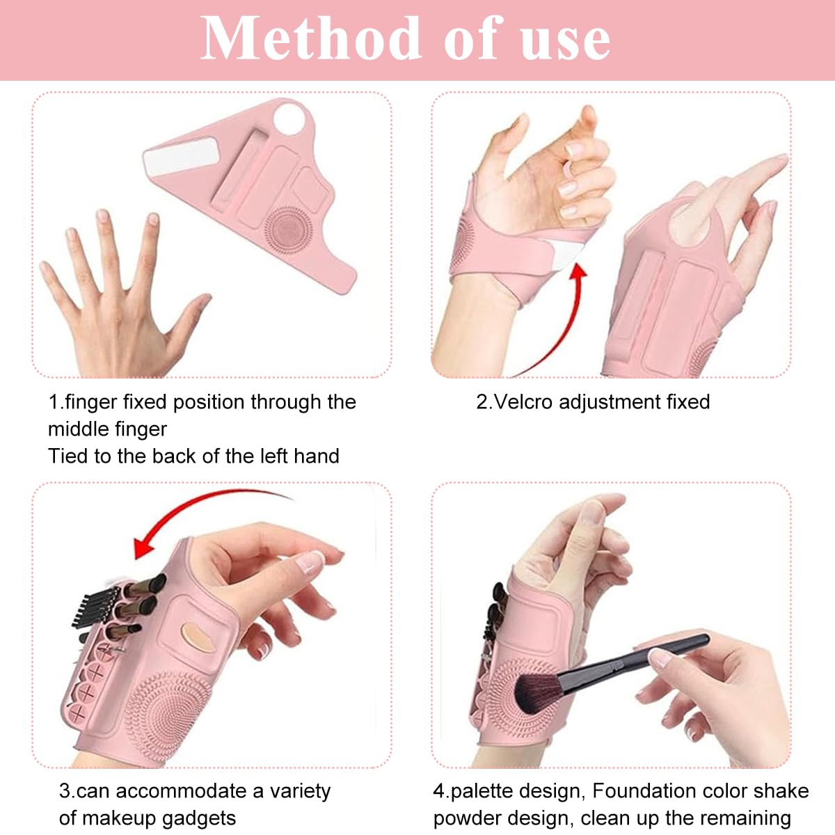 MAYCREATE Makeup Brush Holder Palette with 6 Brush Slots for Mixing Foundation | Handwear Design