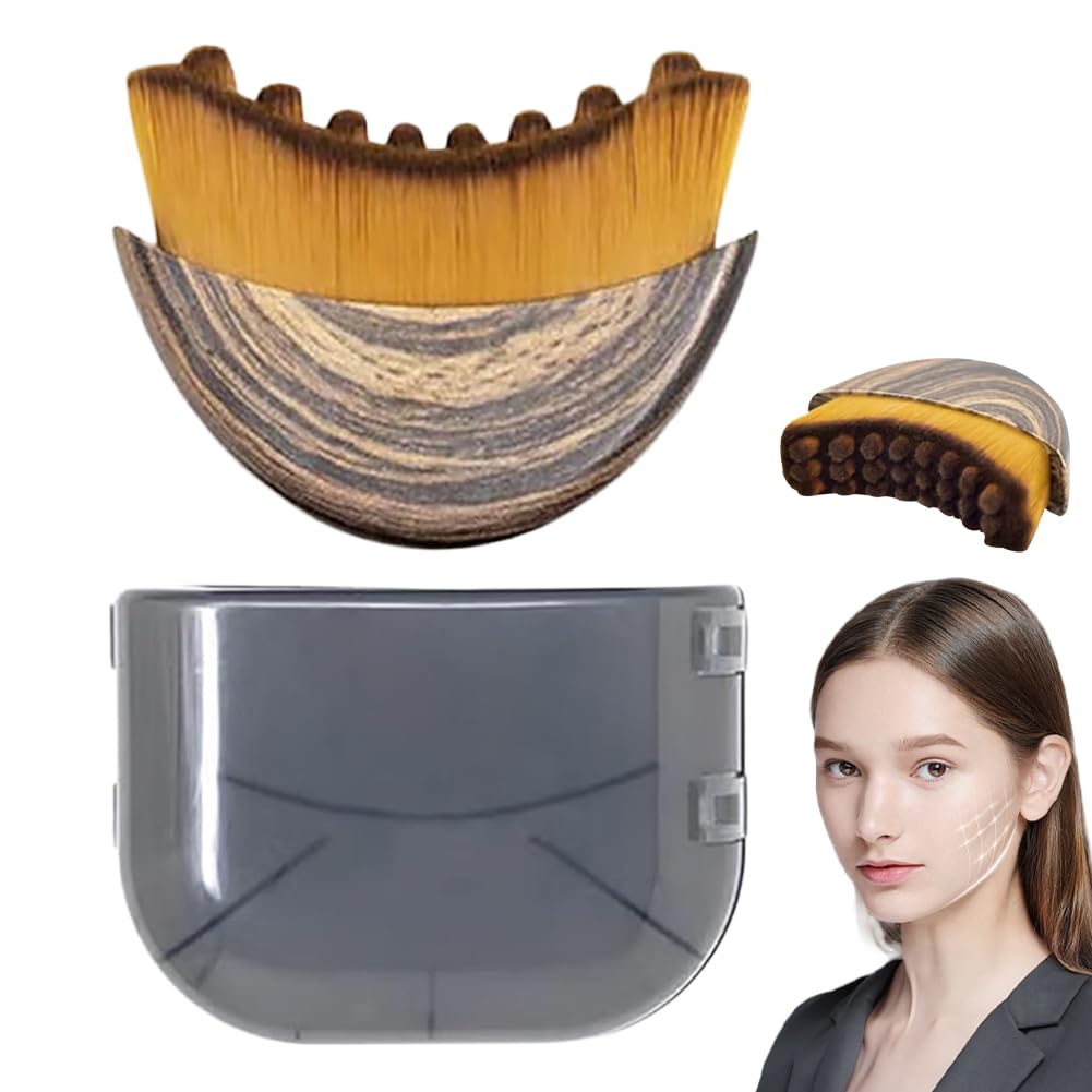 MAYCREATE® Lymphatic Face Brush with Cap, Ultra-Fine Dense Nylon Bristles & Raised Nubs, Contour Facial Brush Beauty Tool for Gentle Facial Massage & Detox