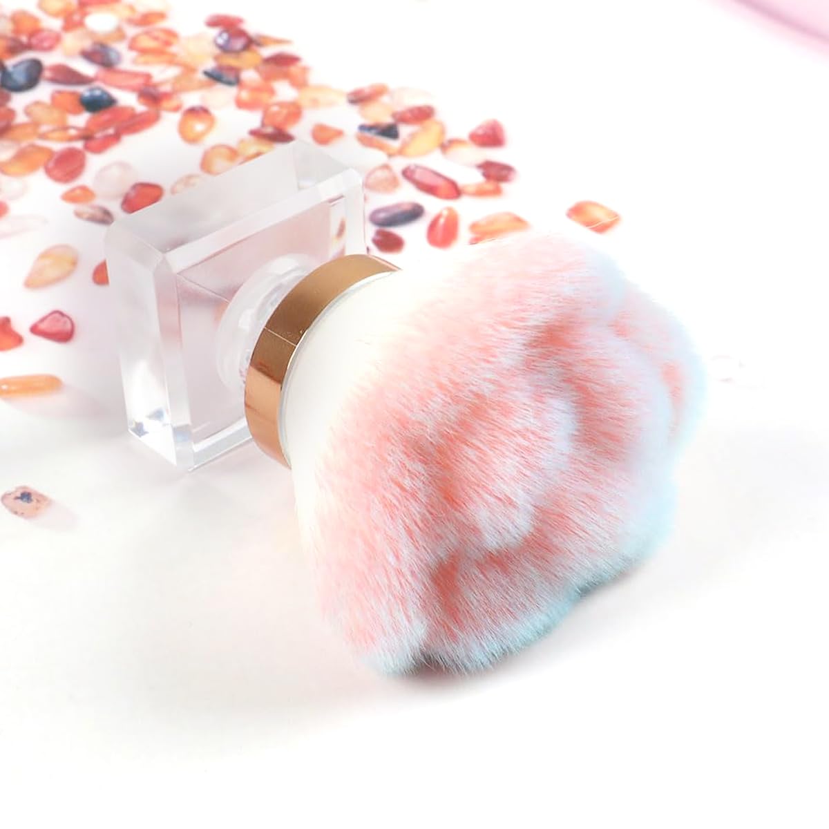 MAYCREATE Nail Dust Brush for Acrylic Nails featuring Fine Fiber Bristles and Acrylic Handle