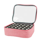 MAYCREATE Nail Polish Bag Organizer for Travel and Storage with 30 Slots and Detachable Partition | Pink Cosmetic Case for Women