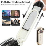 MAYCREATE Hair Brush with Mirror, Foldable Comb for Women, Cute Cartoon Portable Travel Hair Comb with Mirror, Folding Soft Bristles Hair Brush for Women Girls