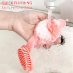 MAYCREATE Silicone Body Scrubber for Bath and Shampoo | Double-Sided Soft Brush for Sensitive Skin