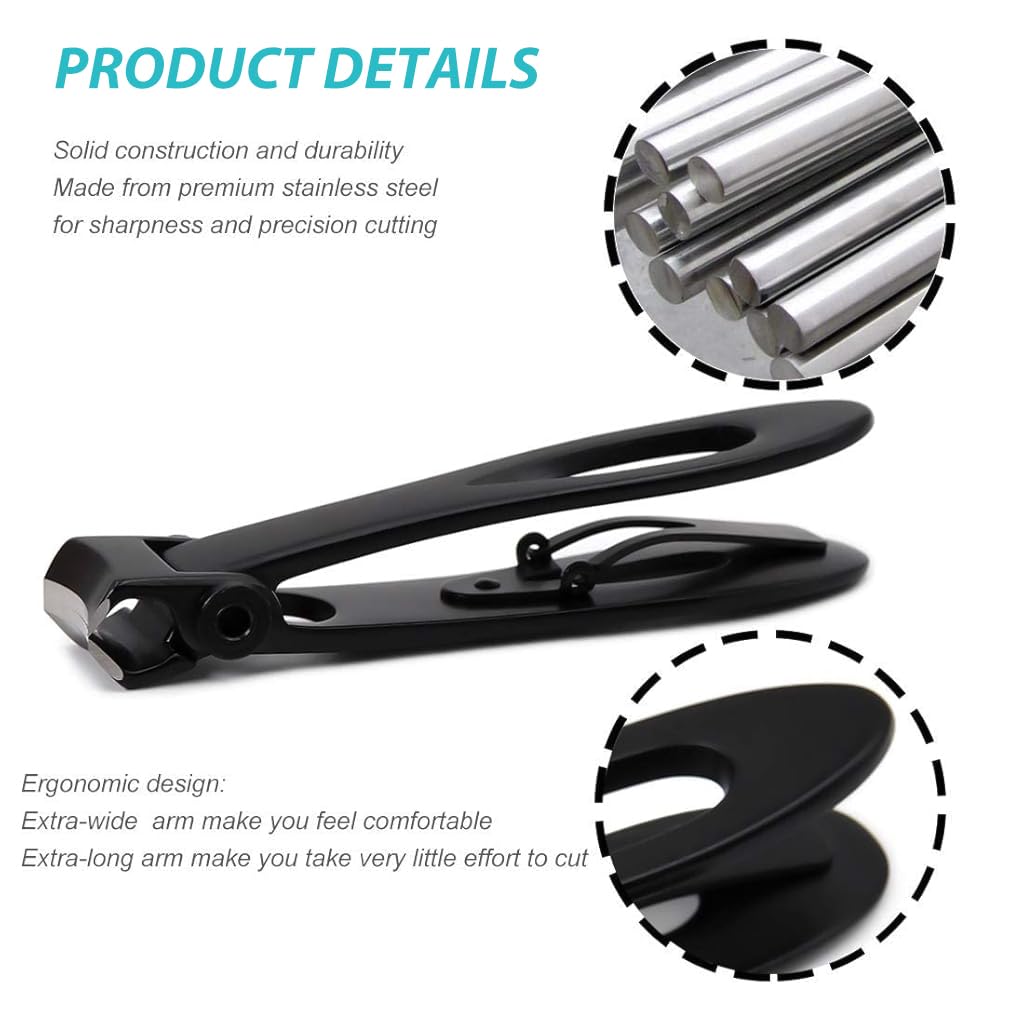 MAYCREATE Nail Cutter, Wide Jaw Opening Nail Clippers for Thick Nail cutter