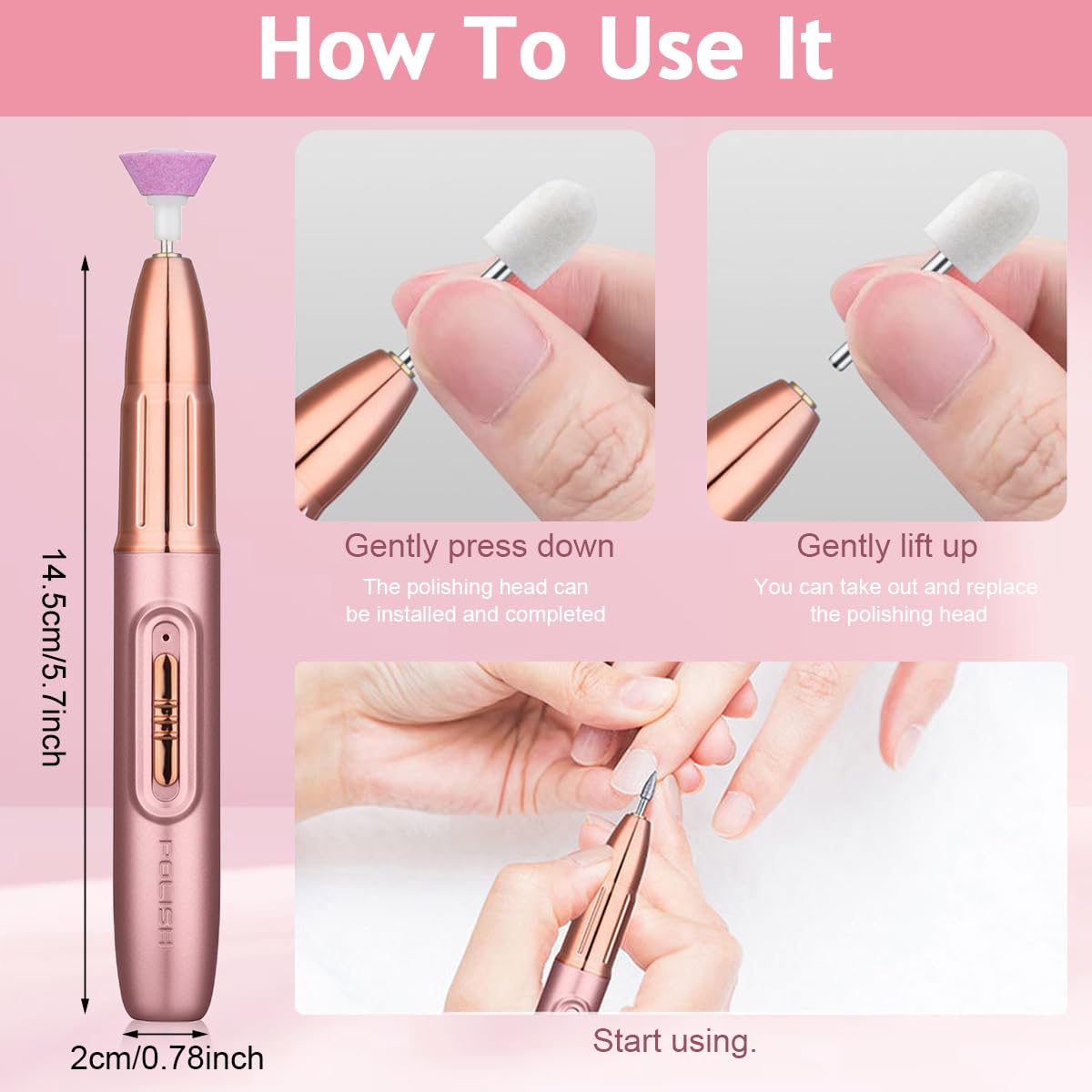 MAYCREATE Electric Nail Trimmer for Manicure and Pedicure with 5 Bits and 2 Speeds | USB Rechargeable