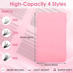 MAYCREATE Lash Clusters for DIY Eyelash Extensions featuring 640 pcs 9–16mm with Flexible Band
