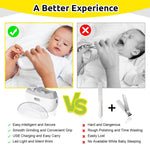 MAYCREATE Electric Nail Clipper with LED, USB 2 in 1 Electric Nail Clipper Nail File with 2 Speeds Anti-Splash Electric Nail Trimmer with Nail Dust Bin Safe Electric Nail Clipper for Baby