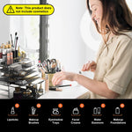 MAYCREATE Dressing Table Organizer Desk Organizer Set of 3Pcs Stackable Makeup Organizer Stylish Transparent Acrylic Desk Organizer for Makeups Tools, Lipsticks, Scrapbooking, Stationeries