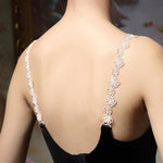 MAYCREATE 3 Pairs Bra Straps for Women, Stretchy Flower Lace Bra Strap, Adjustable Slim Underwear Strap, Replacement Shoulder Detachable Bra Straps for Strapless Dress Multicolour