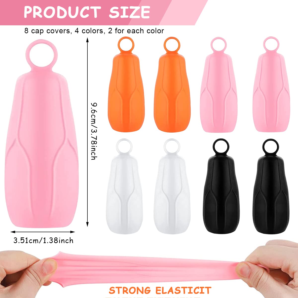 MAYCREATE 8pcs Elastic Sleeves for Leak Proofing Travel, Silicone Travel Container Leakproof Sleeve with Loop Handle, Reusable Cover for Toiletries Bottles