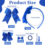 MAYCREATE Girls Bow Hairband Set of 20pcs, Hair Bows for Kids Girls, Bowknot Hair Clips Rubber Hair Ties Hair Accessories Kit for Toddlers, School Girls - Royal Blue