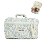 MAYCREATE Makeup Organizer Bag for Travel with Handle 25x15x16cm featuring Floral Cotton Design