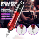 MAYCREATE Tattoo Machine Kit 6-11 V Wireless Tattoo Machine Full Kit Tattoo Pen Includes Rotary Tattoo Liner Pen, Cartridge Needle, Transfer Paper, Practice Skin, Tattoo Accessories