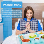 MAYCREATE Waterproof Adjustable and Washable Dining Short Style with Leakproof Pocket Adult Bibs for Elderly Seniors and Disabled Men & Women Eating Cloth (Light Blue)