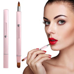 MAYCREATE Retractable Travel Lipstick Brush 2 in 1 Double-ended Lipstick Brush Lip Liner Brush Dustproof Design Versatile Makeup Brush for Lipstick, Lip Balm, Lip Gloss, Concealer
