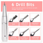 MAYCREATE Electric Nail Drill Machine for Manicure with LCD Display and 45000RPM | Rechargeable Kit with 5 Bits