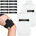 MAYCREATE 14 Pcs Urine Test Complete Kit Includes 2 Translucent Portable Travel Empty Bottles, 10 Adhesive Temperature Test Strips, Neoprene Bag and Hi-Stretch Hidden Leg Straps