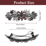 MAYCREATE Hair Accessories for Women featuring 2Pcs 3.5 in Rhinestone Snap Barrettes | Floral Alloy Clips