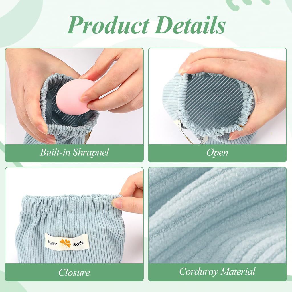 MAYCREATE Makeup Pouch Set for Travel and Daily Use featuring Easy Squeeze Open 13x5x12 cm | Soft Corduroy Bags for Women