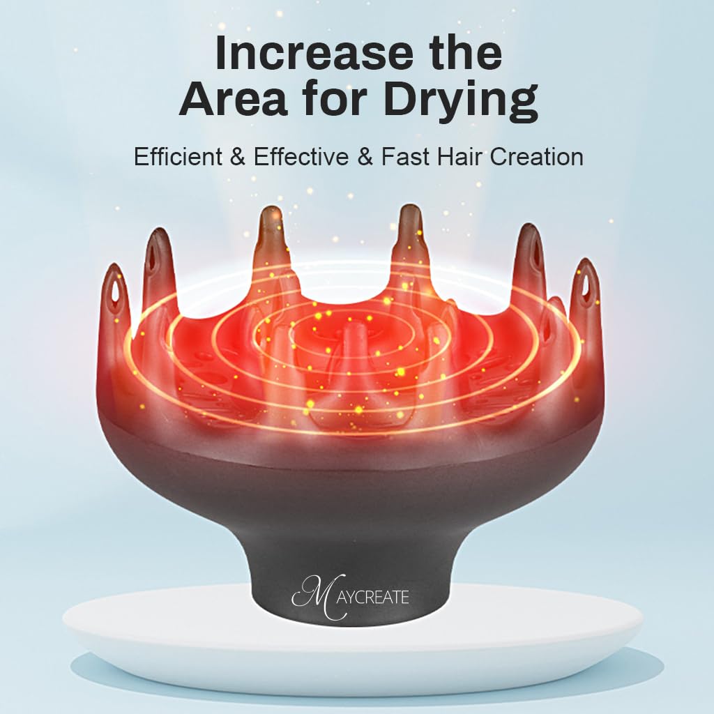 MAYCREATE Orchid Hair Diffuser for Curly Hair with 4.35–4.65 cm Universal Fit | Heat‑Resistant Frizz‑Reducing Design