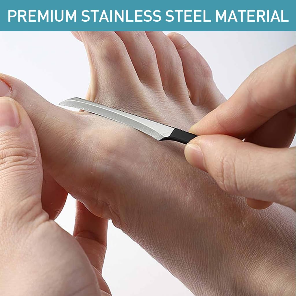 MAYCREATE 5Pcs Pedicure Tool Kit with Case Cuticle Scrapers Tool Pedicure Shavers Cuticle Callus Shavers Remove Dead Skin Stainless Steel Foot Care Tools