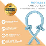 MAYCREATE Heatless Curling Rod Headband for Overnight Use with Pearl Cotton Ribbon | No Heat Hair Curlers for Long and Medium Hair