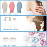 MAYCREATE Travel Bottles Set for Toiletries with 33 pcs Refillable Containers | PET PP PE Leakproof Design