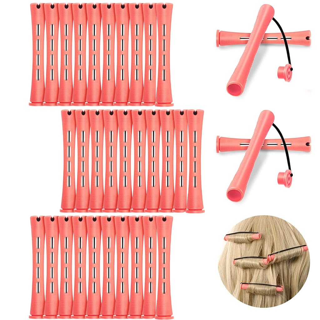 MAYCREATE Heatless Hair Curler 30pcs Kit for Women with 0.51in Rods | PP Cold Wave Rollers