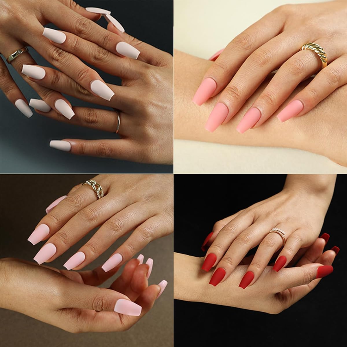 MAYCREATE Press on Nails Set for DIY Nail Art with 12 Colors 288pcs ABS Almond Tips | Women