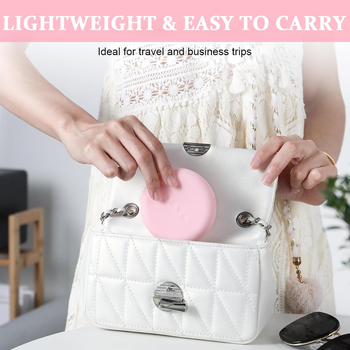 MAYCREATE Silicone Makeup Sponge Puff Holder, Travel Powder Puff Case Organizer, Soft & Durable Beauty Blender Storage - Pink