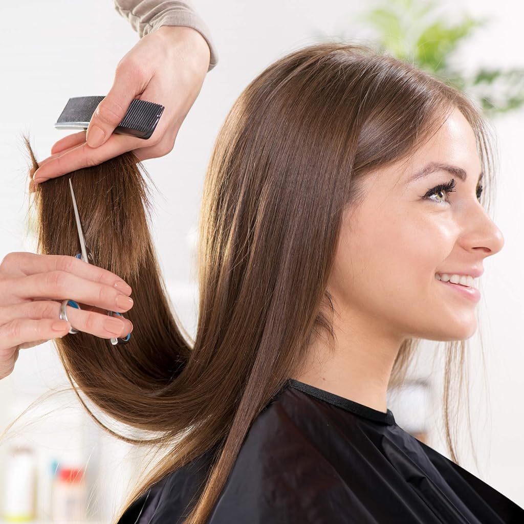 MAYCREATE Professional Hair Cutting Barber Scissors Kit - 6.7 Inch Hairdressing Scissors with 3 Combs, Haircut Cloak and Hair Clips Hairdresser for Men and Women ( 9Pcs)